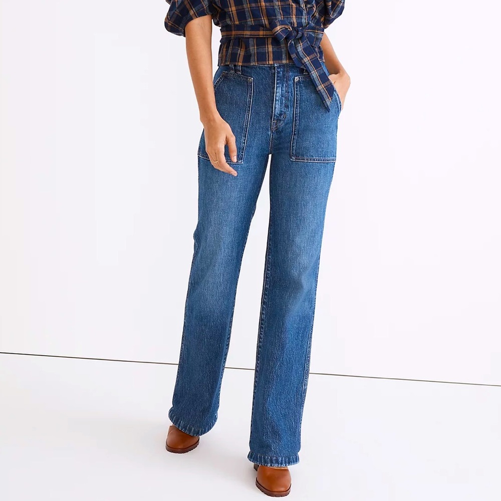Madewell high-rise flare/wide leg jeans - whitethorn wash. Size 32